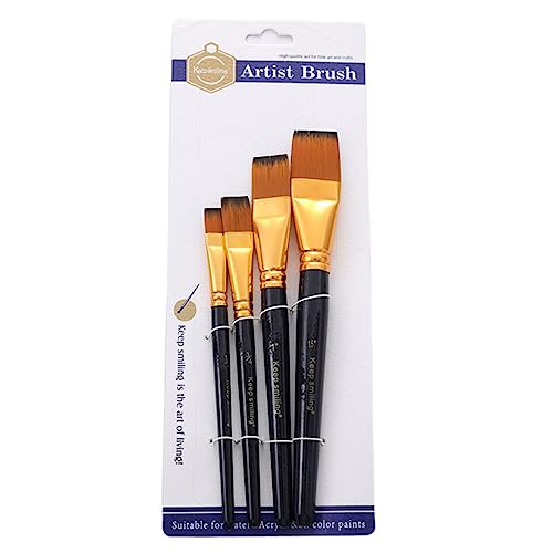 4-teiliges Flaches Pinsel Set Aquarellpinsel Multifunktionale Malpinsel Zeichen Und Kunstzubehör Für Gesicht Und Körper von DINSOAVR