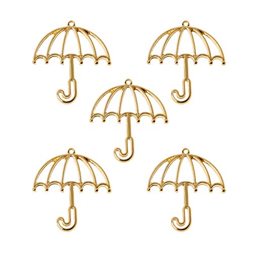 5 PCs Gold Regenschirmharzrahmen Offene Lünette Einstellung Harzrahmen Für W/Loop Blind Anhänger Für Armbandschmuck von DINSOAVR