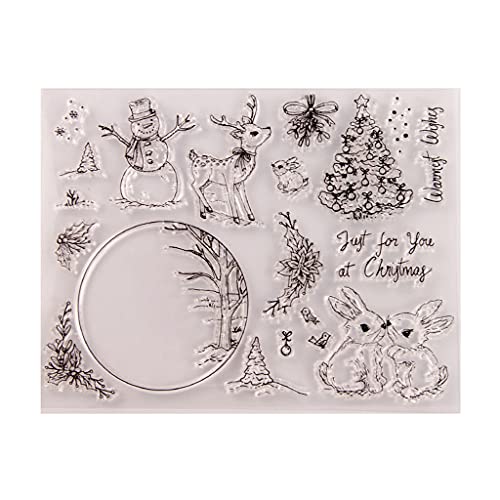 Schneemann Kaninchen Silikon Clear Seal Stamp Scrapbooking Präge Fotoalbum von DINSOAVR