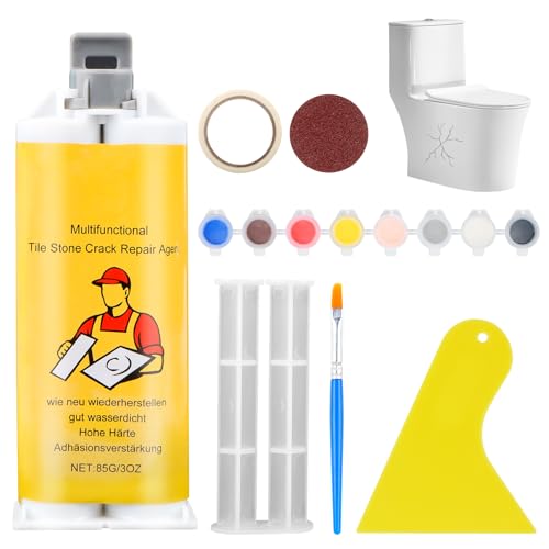 Spachtelmasse Weiß Innen,Bohrloch-und Rissfüller Spachtelmasse mit 8 Farbmischpasten und Kits für die schnelle Reparatur von Rissen, Graffiti und Löchern - Wall Repair Kit von DINSONG