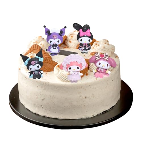 5pcs teiliges Kuromi thema-Figuren-Set, Sanrio Party-Kuchen-Set, Desktop-Dekorationen, Geschenke, Cupcake-Figuren, Partyzubehör, Kuchendeckel, Figuren, Geschenk, Kinderspielzeug von DIOTTI