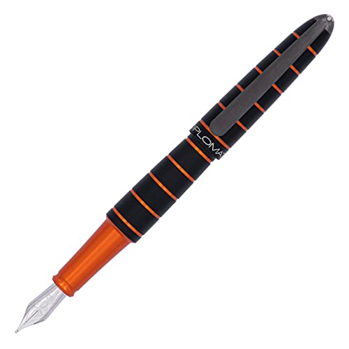 DIPLOMAT ELOX Füllfederhalter 14CT EF/Handgefertigt/Feder aus 14-Karätigem Gold/mit Geschenkbox/Füllhalter Füller Fountain Pen/Füllfederhalter/Farbe: Schwarz Orange von DIPLOMAT