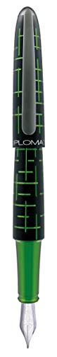 DIPLOMAT ELOX Füllfederhalter B/Handgefertigt/mit Geschenkbox/Füllhalter Füller Fountain Pen/Füllfederhalter/Farbe: Schwarz Grün, 1 Stück (1er Pack) von DIPLOMAT