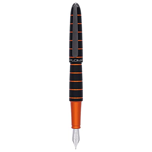 DIPLOMAT ELOX Füllfederhalter M/Handgefertigt/mit Geschenkbox/Füllhalter Füller Fountain Pen/Füllfederhalter/Farbe: Schwarz Orange von DIPLOMAT