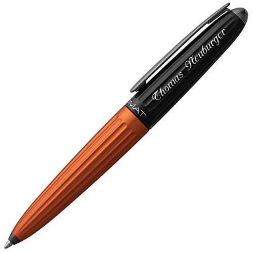 DIPLOMAT Kugelschreiber Aero Orange Schwarz C.C. mit Laser-Gravur Aluminium Eloxiert von DIPLOMAT
