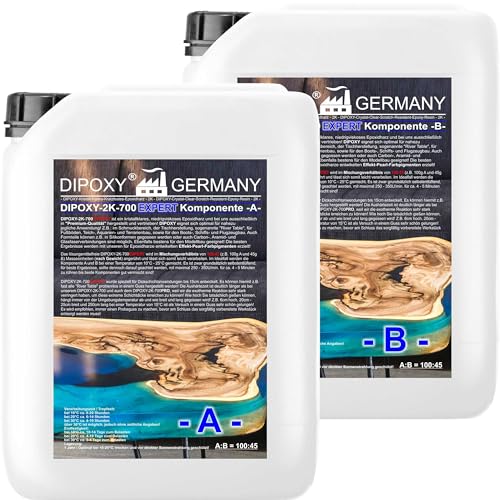 2,9kg DIPOXY-2K-700EXPERT Epoxidharz 2K bis 15cm! Harz mit Härter EP Laminierharz in Profi Qualität Glasklar und geruchsarm Gießharz Epoxy UV Stab. für Holz Tisch Boden Aquarium Terra Formenbau GFK von Dipoxy