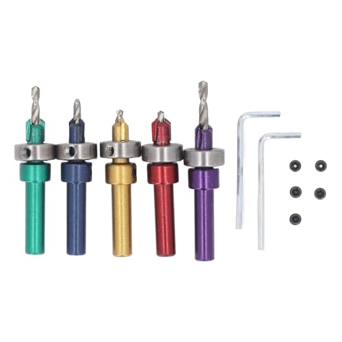 Countersink -Bohrer -Bit 5pcs Legierungstahl -Holzbearbeitungswerkzeuge mit Tiefenstopp für genaue Bohrungen in Holzplastik- und Tischlerprojekten Countersink -Bohrer -Bit 5pcs Legierungstahl -Holzbearbeitungswerkzeuge mit Tiefenstopp für genaue Bohrungen in Holzplastik- und Tischlerprojekten von DIRBAK