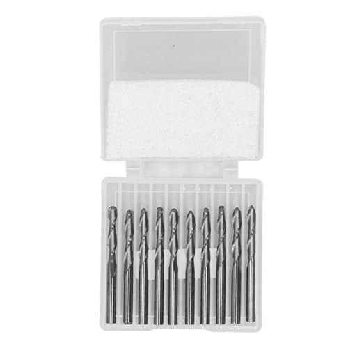 Kugelfräser-Set, Schnellarbeitsstahl, CNC-Spiral-Kugelfräser zum Holzgravieren und Schruppen, 1/8 Zoll Schaftdurchmesser, 10 Stück Kugelfräser-Set, Schnellarbeitsstahl, CNC-Spiral-Kugelfräser zum Holzgravieren und Schruppen, 1/8 Zoll Schaftdurchmesser, 10 Stück von DIRBAK