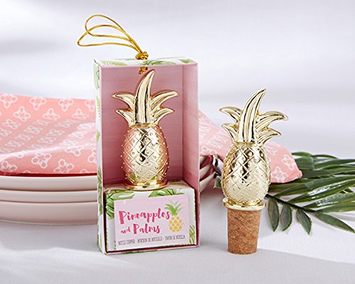 Set mit 12 Flaschenverschlüssen "Ananas" in Geschenkbox - Details, Souvenirs und originelle Geschenke für Hochzeiten, günstig von DISOK