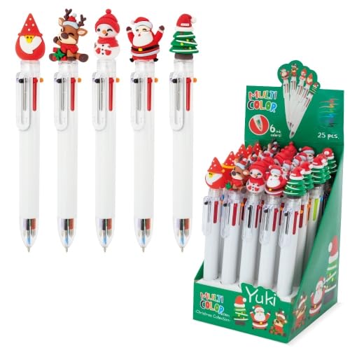 Set mit 25 Kugelschreibern mit Weihnachtsmotiven, mehrfarbig, Weihnachten, Geschenke, Details für Kinder, Schulen, Kindergärten von DISOK