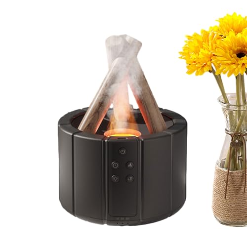 DISPRA Flammendiffusor, Flammenöl-Diffusor, leiser Flammendiffusor mit einstellbaren Farben, geräuscharmer Aromatherapie-Duftöl-Diffusor, einstellbare Helligkeit, Aroma-Luftbefeuchter für Zuhause, von DISPRA