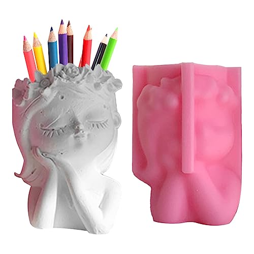 DISPRA Silikonform für Sukkulenten Garland Girl | Gipsformen Sukkulentenvase, Craft Mold Home Decor , Brush Holder Mold Epoxidharz Zement-Klare von DISPRA