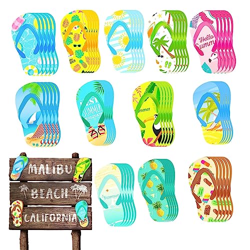 DISPRA Strand-Aufkleber, ausgeschnittene Flip-Flops, wasserdichte Aufkleber mit Flip-Flops, bunte Aufkleber für Strand, Sommer-Flip-Flops für Geschenke, Strandparty, Dekoration ha von DISPRA