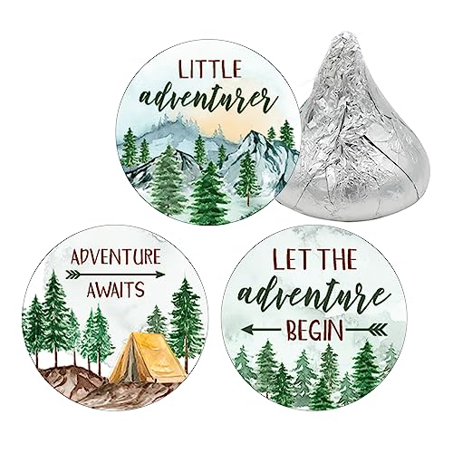 Little Adventurer Baby Shower Kisses Candy Sticker – Wilderness Adventure Themed Party Favor Aufkleber – 180 Etiketten von DISTINCTIVS