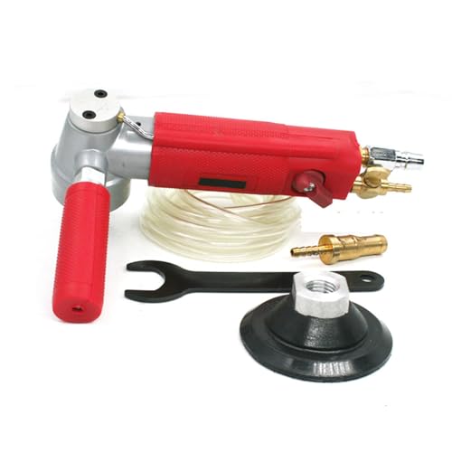 DITANHUO Red Air Wet Stone Polisher, 4-Zoll-Pneumatikpolierer Air Wet Stone Grinder Wassermühle Pneumatisches Polierwerkzeug zum Stein-Jade-Keramikpolieren, (4300 U/min) von DITANHUO