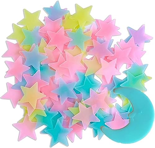 201PCS Glow in the Dark Stars Aufkleber Bunte Glow in the Dark Leuchtende Sterne und Mond Fluoreszierend für Jungen und Mädchen Perfekte Kinder Kinderzimmer Schlafzimmer Wandaufkleber von DITK-U