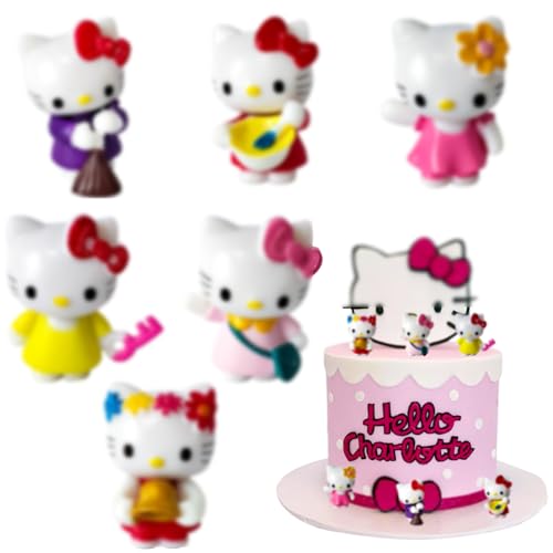 Mädchen Tortendeko 6 Stück,Cake Topper,Cartoon Mini Figuren Set,Anime Figures,Kuchen Dekoration,Puppen Ornamente,Party Deko,Geburtstagsgeschenke,Heimdekoration für Zimmer,Schlafzimmer,Büro von DIUKES