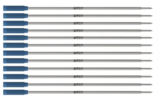 DIVEY Kugelschreiberminen für das C1-Format - hochwertige Standard Kuliminen im Cross-Format - Ersatzminen - Kugelschreiber Minen - dünne Minen - Kugelschreiber Patrone - Blau von DIVEY