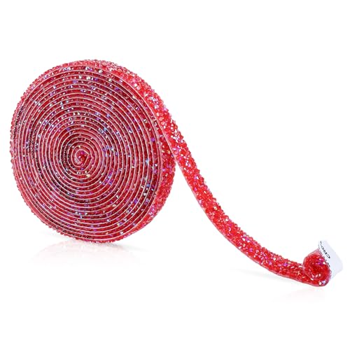 4 Yards Strassband Selbstklebend 15mm Rot Rhinestone Glitzerband für Handwerk Telefon Party Dekoration DIY von DIVINA VITAE