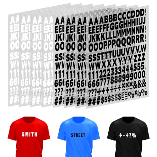 Buchstaben Aufbügeln 8 Blätter Bügelbuchstaben Für Textilien, 1328 Stück 1 Zoll Eisen Vinyl-Buchstaben Für Stoff Kleidung Transfer Buchstaben A-Z, Pu BüGelbuchstaben Textilien DIY (schwarz+weiß) von DIVINA VITAE