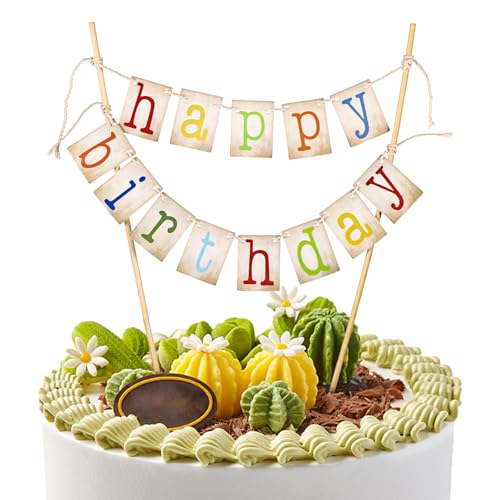 Happy Birthday Tortendeko Bunte Happy Birthday Kuchen Girlande Personalisiertes Geburtstagsgirlande Happy Birthday Geburtstagskuchen Wimpelkette Dekoration Geburtstagsdeko Flagge von DIVINA VITAE