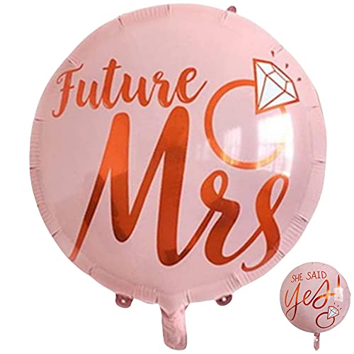 DIWULI, 1 Stück Hochzeit Luftballon 2-seitig, Future Mrs, Braut Just Married Folien-Luftballon, she said yes Wedding Folien-Ballon Hochzeitsfeier, Hochzeitsantrag, Dekoration, Geschenk, Liebe, Love von DIWULI