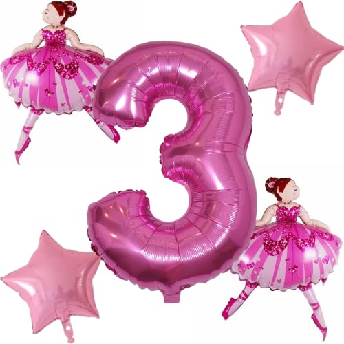 DIWULI Ballerina Geburtstag 3 Jahre - Ballerina Luftballons von DIWULI