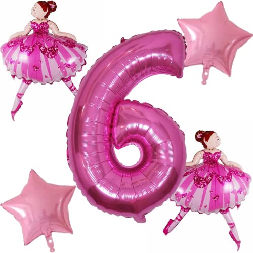 DIWULI Ballerina Geburtstag 6 Jahre - Ballerina Luftballons von DIWULI