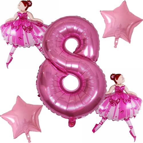 DIWULI Ballerina Geburtstag 8 Jahre - Ballerina Luftballons von DIWULI