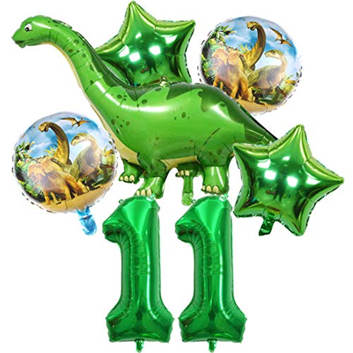 DIWULI Dino Geburtstag Deko 11 Jahre - Dino Luftballons Zahl von DIWULI