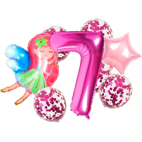 DIWULI Feen Geburtstag 7 Jahre - Feen Luftballons Zahl Set DIWULI Feen Geburtstag 7 Jahre - Feen Luftballons Zahl Set von DIWULI