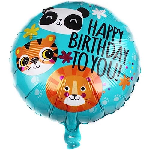 DIWULI Happy Birthday Ballon Tiere - Happy Birthday Luftballon Zoo Panda, Folienballon Geburtstag Helium Geburtstagsballon Luftballon Geburtstag Junge Mädchen Kindergeburtstag, Party-Deko Dekoration von DIWULI