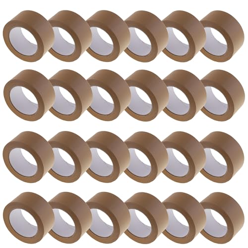 DIY-24H | 50mm x 50 Meter Papierklebeband Auswahl wählbar | Braunes Klebeband Papier Paketband Packband Kraftpapier Umweltfreundlich (24 Rollen) von DIY-24H