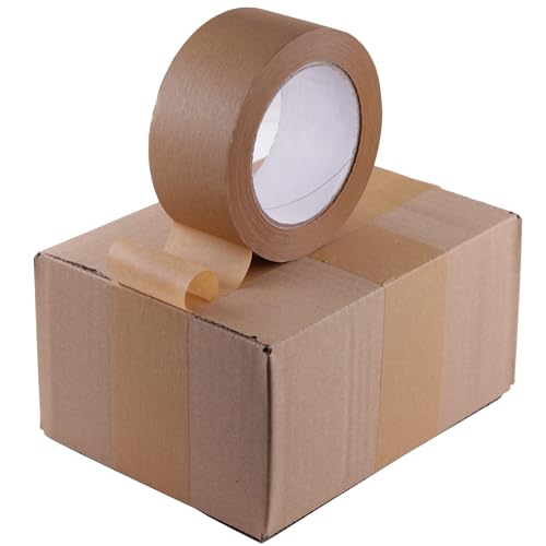 DIY-24H | Papierklebeband 1-120 Rollen je Auswahl Braun | Klebeband Papier Paketband Packband Kraftpapier Recyclingfreundlich 50mm x 50m (6 Rollen) von DIY-24H
