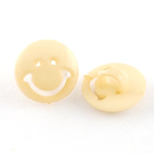 25 beige Smiley Knöpfe 15mm Kunststoffknöpfe Emoji Knopf DIY basteln nähen von DIY Express