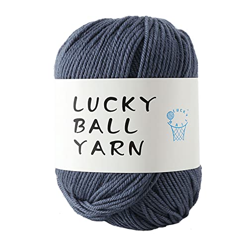 1 x Garn aus 100 % Merinowolle zum Häkeln, 4-lagiges Garn zum Stricken, Häkelgarn, Strickgarn für Pullover, Schal, Hut, Socken, Decken (eisengrau) von LUCKY BALL