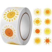 100-500pcs 8 Styles Round Cartoon Sun Smiley Kids Reward Stickers Party Handmade Scrapbooking Gift Packaging Seal Label