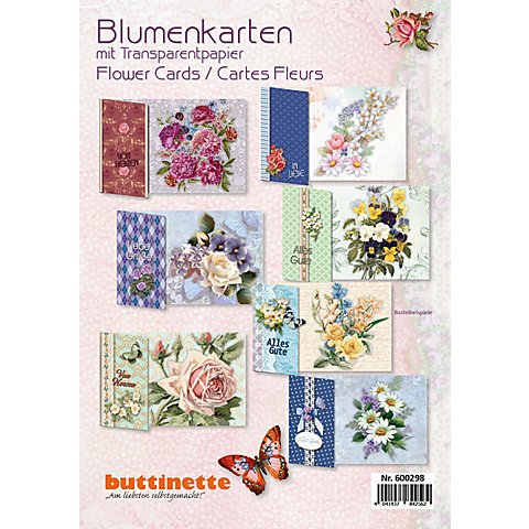 3D-Bastelmappe "Blumenkarten", für 10 Karten