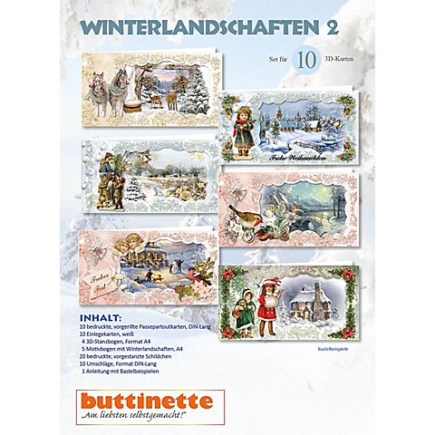 3D-Bastelmappe "Winterlandschaften 2", für 10 Karten