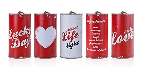 5 Stk Metalldosen für Hochzeitsauto Blechdosen Autocorso rot mit weissem Aufdruck Dosen Hochzeitsfeier Wedding Cans von PartyDeco