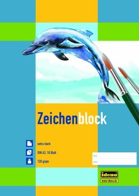 5 Zeichenblöcke / 10 Blatt je Block/Malblock DIN A3 / 120g/m² von Idena