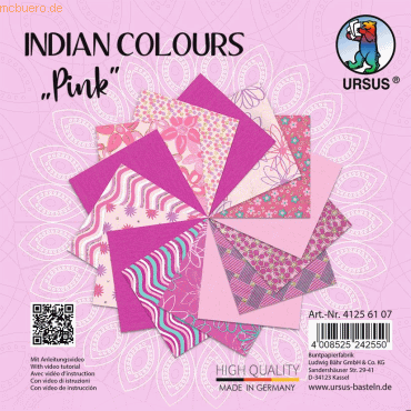 5 x Ludwig Bähr Naturpapier Indian Colours 13,7x13,7cm VE=15 Blatt pin von Ludwig Bähr