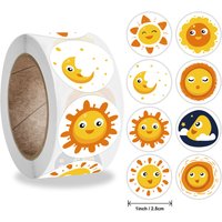 50-500pcs Cartoon Cute Expression Sun Moon Chick Kid Stickers Reward Labels for Children Student Toy Game Scrapbooking Gift Seal