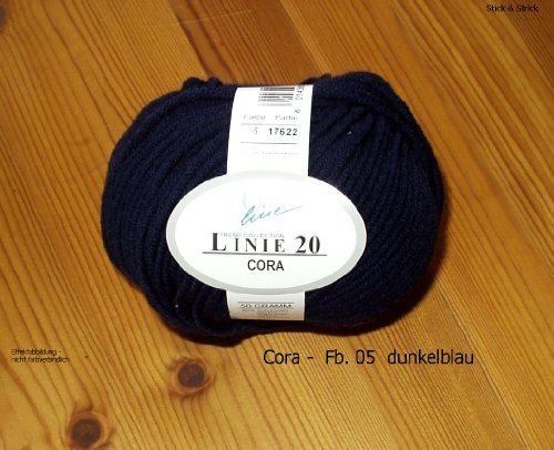 50 gr. Cora Fb. 05 dunkelblau, Neu, Strickwolle, Merinowolle, Online, Linie 20