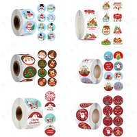 500 Pcs/ Roll Christmas Halloween Gift Packaging Sticker Seal Christmas Card Postcard Ambiance Decoration 2.5cm