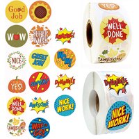 500Pcs Teacher Reward Stickers For Kids Children Super Hero Well Done Stationery Sticker Seal Label School Encourage Students