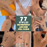 77p Waterproof Temporary INS Tattoo Sticker Small Fresh Herbal Non-reflective Semi-permanent Disposable Cute Tattoo Small Tattoo