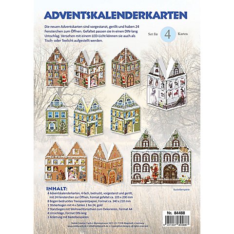 Adventskalenderkarten, für 4 Karten