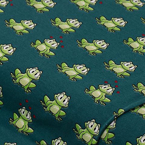 Baumwolljersey "Frosch in Love" mit Elasthan, grün-color