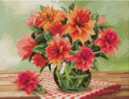 Bunt bl�hende Blumen in einer Vase